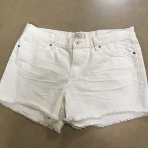 White denim shorts
